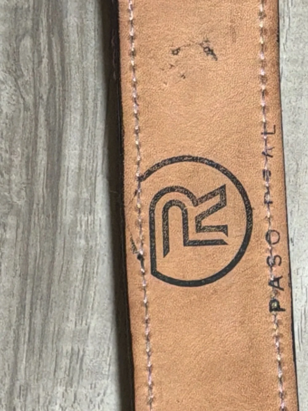 Handcrafted Brown Leather and Pink Woven Belt